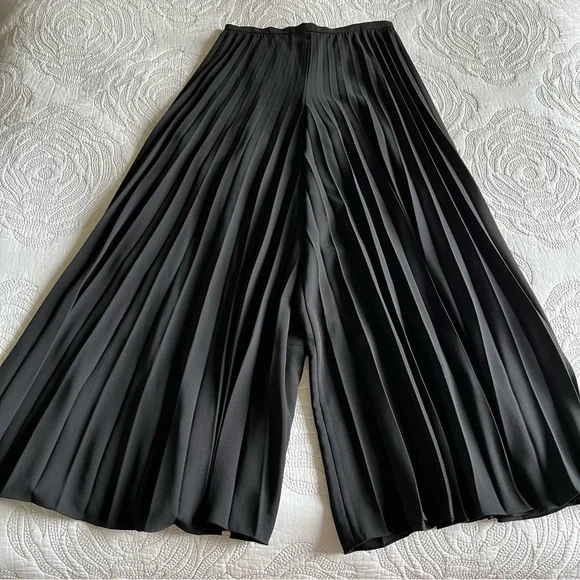Ralph Lauren Black Label - Pleated Wide Leg Trousers - Black - Picture 3 of 13
